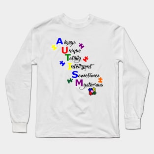 Autism Awareness Amazing Cute Funny Colorful Motivational Inspirational Gift Idea for Autistic Long Sleeve T-Shirt